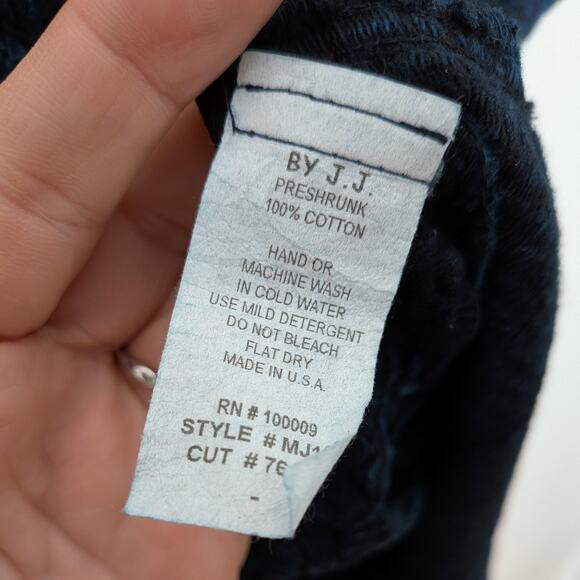 Vintage Lagenlook Topper Jacket M Blue Artsy Textured Mandarin Wooden Toggle - Picture 11 of 11